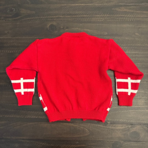 Vintage Polly Flinders Toddler Sweater Red Cardigan Size Medium Embroidered Duck - Picture 6 of 8